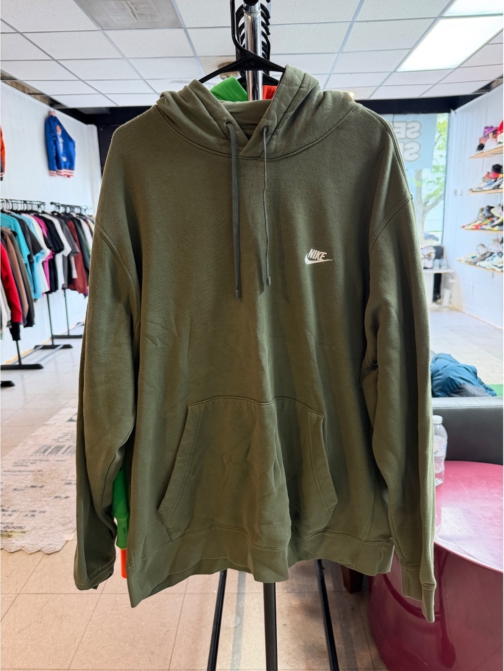 Nike fleece pullover hoodie Olive Green Size Xxl